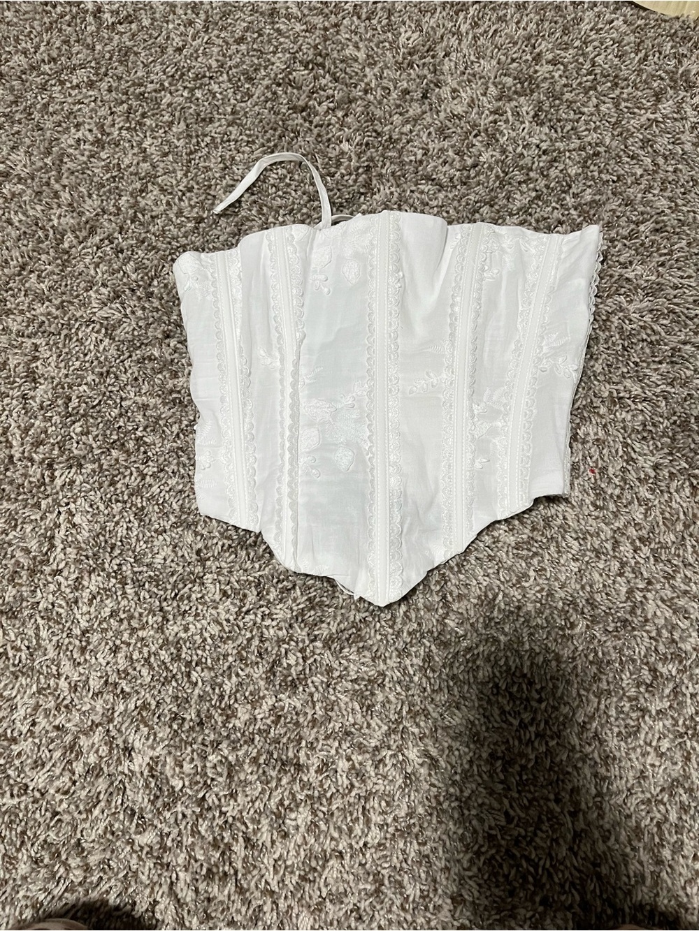 White Lace Corset Top and Skirt Set